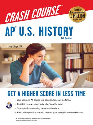cover image of AP&#174; U.S. History Crash Course, 4th Ed.,  Book + Online